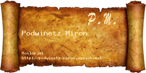 Podwinetz Miron névjegykártya